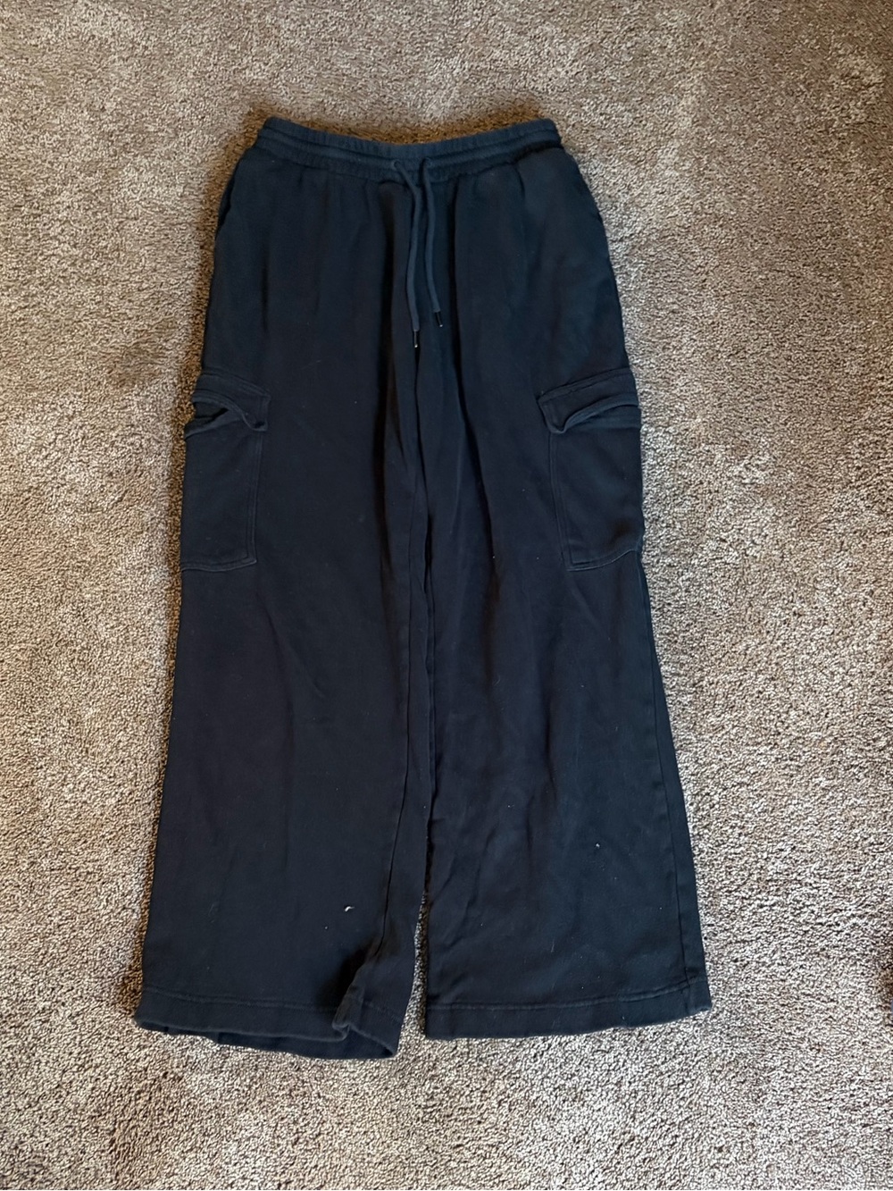 Old Navy Black Wide-Leg Cargo Sweatpants for Women